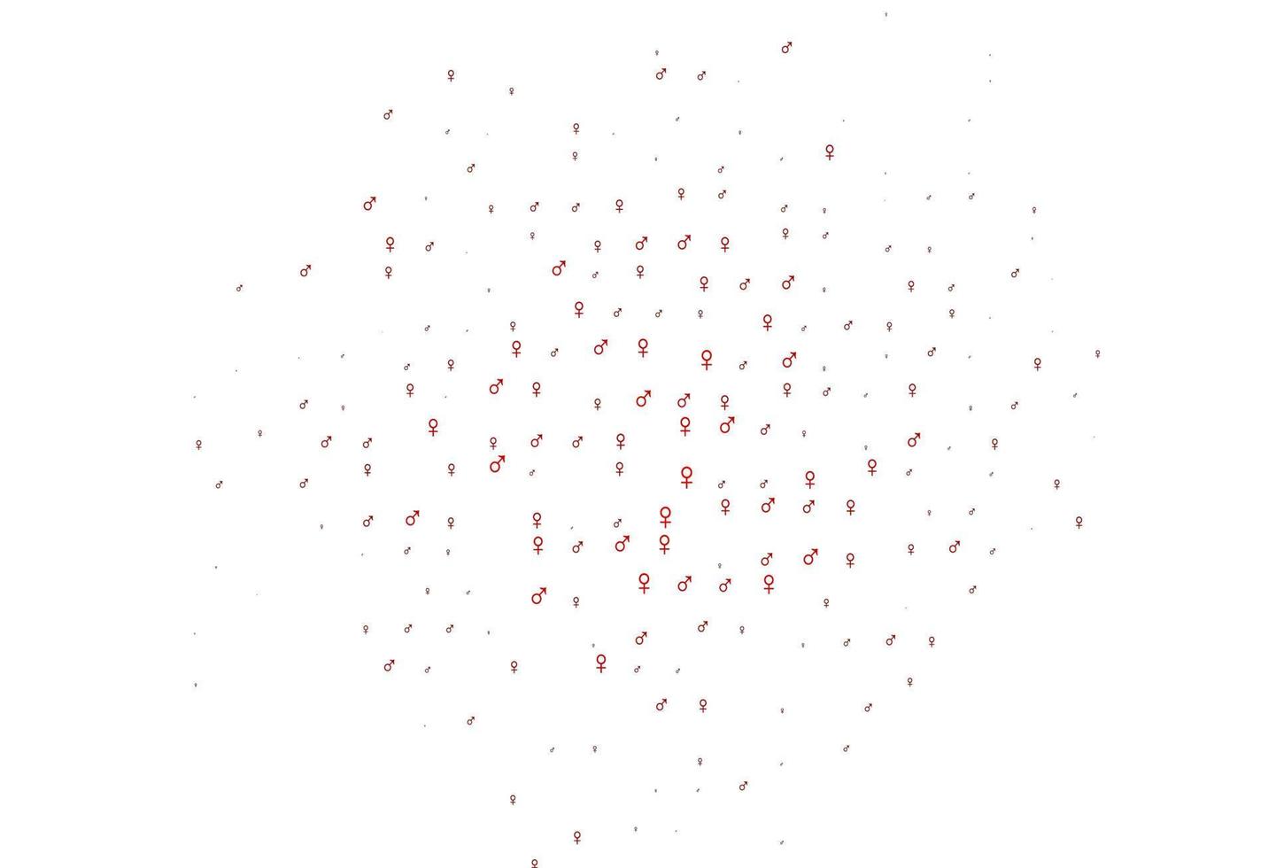 Light red vector backdrop with gender signs.