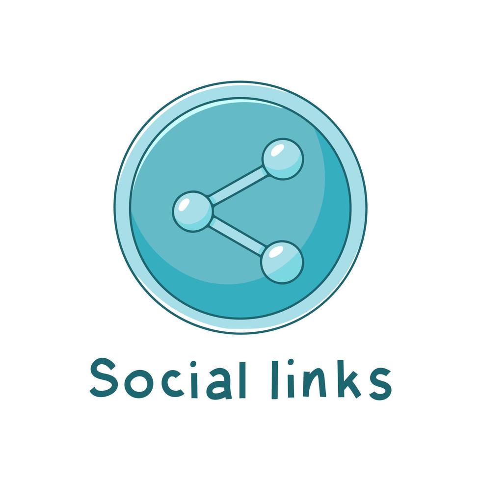 Social links icon in hand drawn style isolated on white background. share sign vector