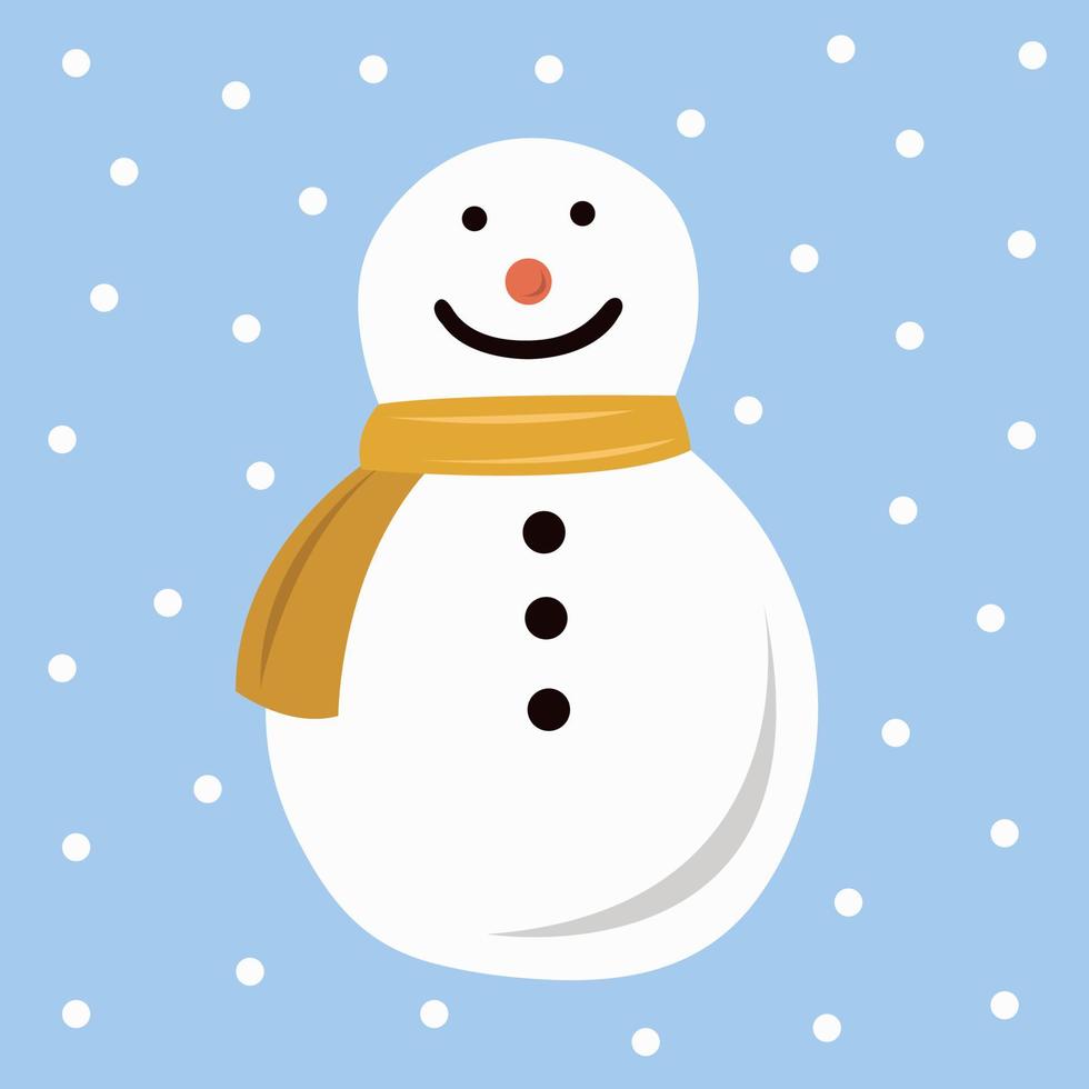 Cute snowman vector illustration for graphic design and decorative element