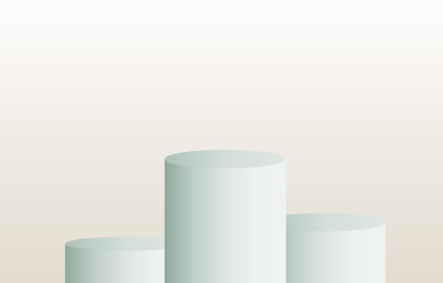 pastel realistic 3d cylinder pedestal podium with pastel backdrop. Abstract vector rendering geometric platform. Product display presentation. minimal scene.