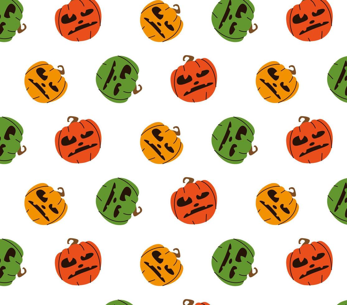 seamless, patrón, de, brillante, multicolor, haloween, calabazas vector