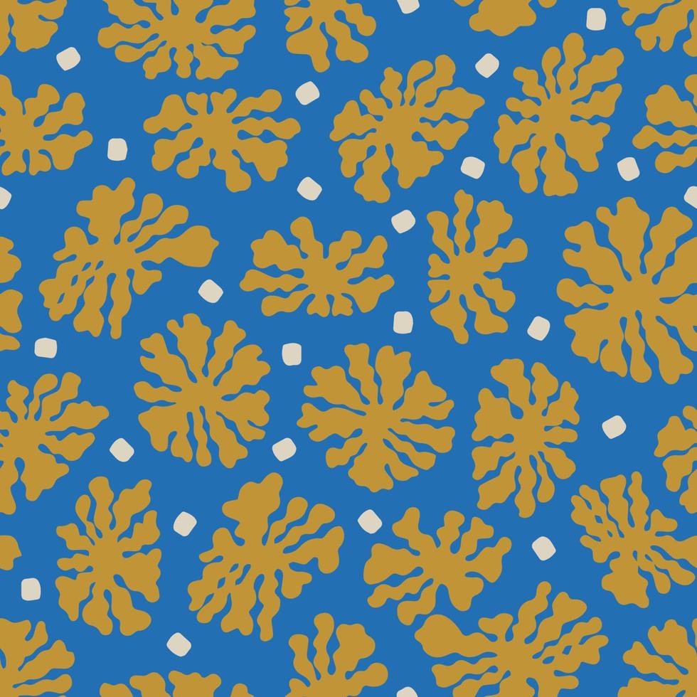Vector simple and abstract flower illustration seamless repeat pattern