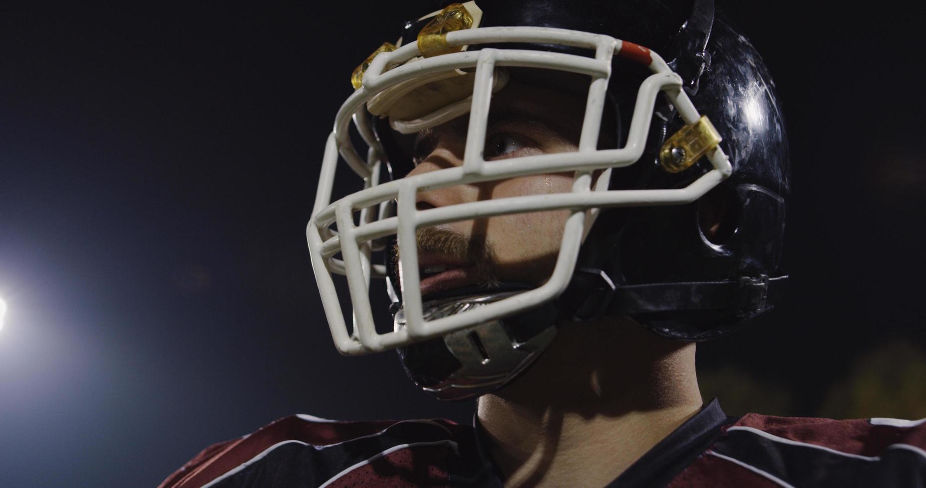Closeup Portrait Of American Football Player photo