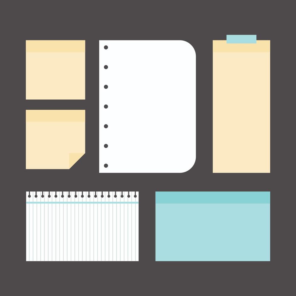 Flat Block Notes Collection vector
