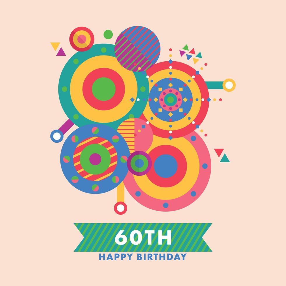 Retro 60th Birthday Greeting Card vector