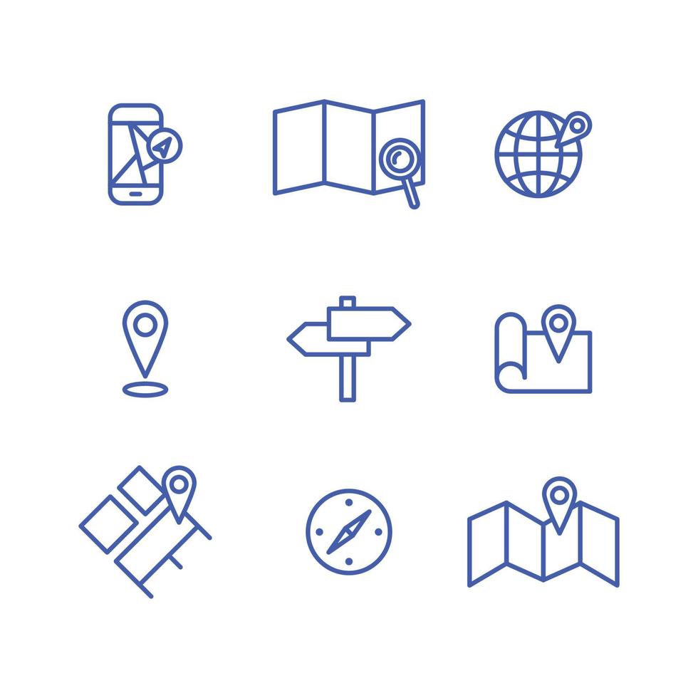 Location Outlined Icons vector