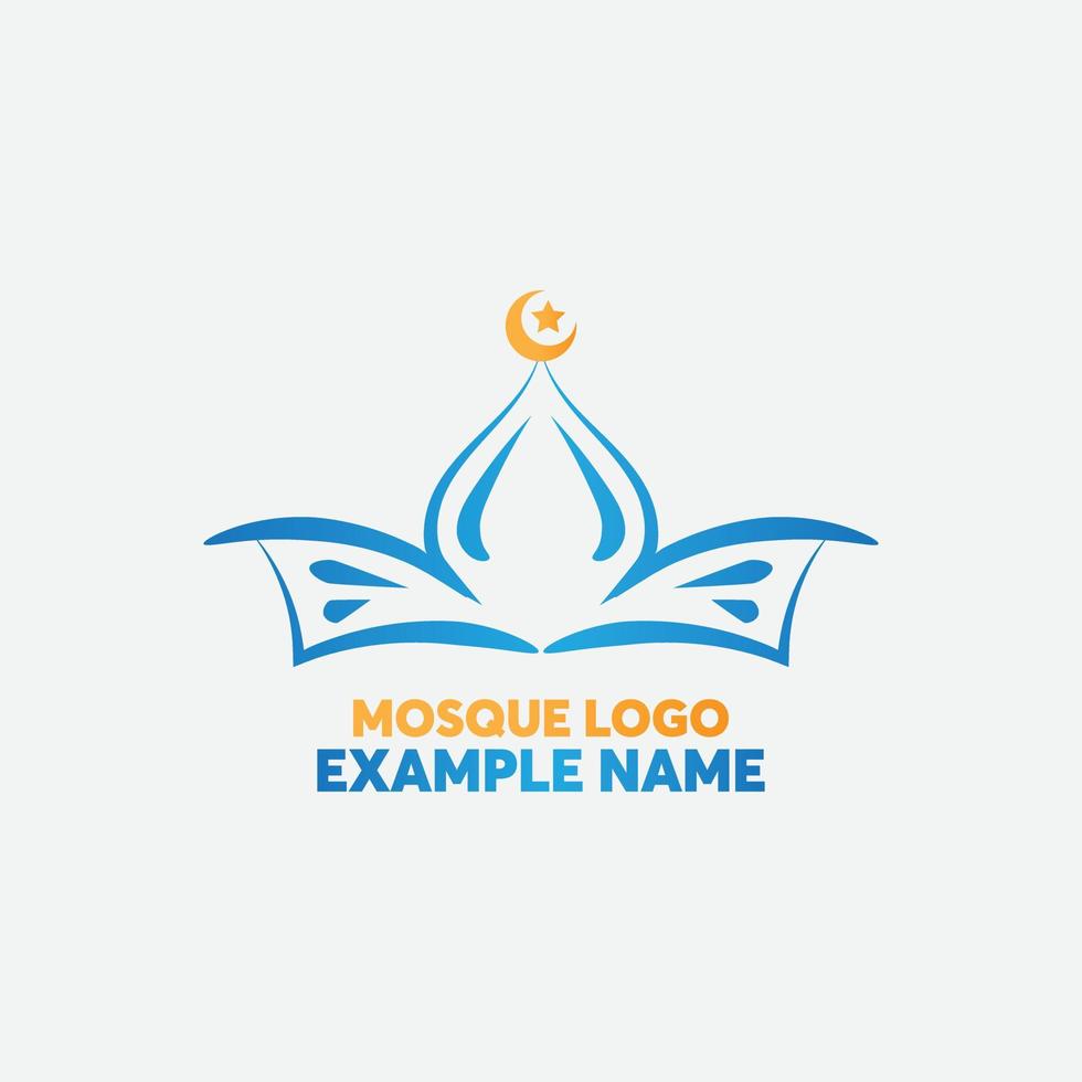 Islamic logo template, Ribbon islamic dome palace logo design template. elegant tower, dome, mosque logo ideas. inspiration logo design. template vector illustration.