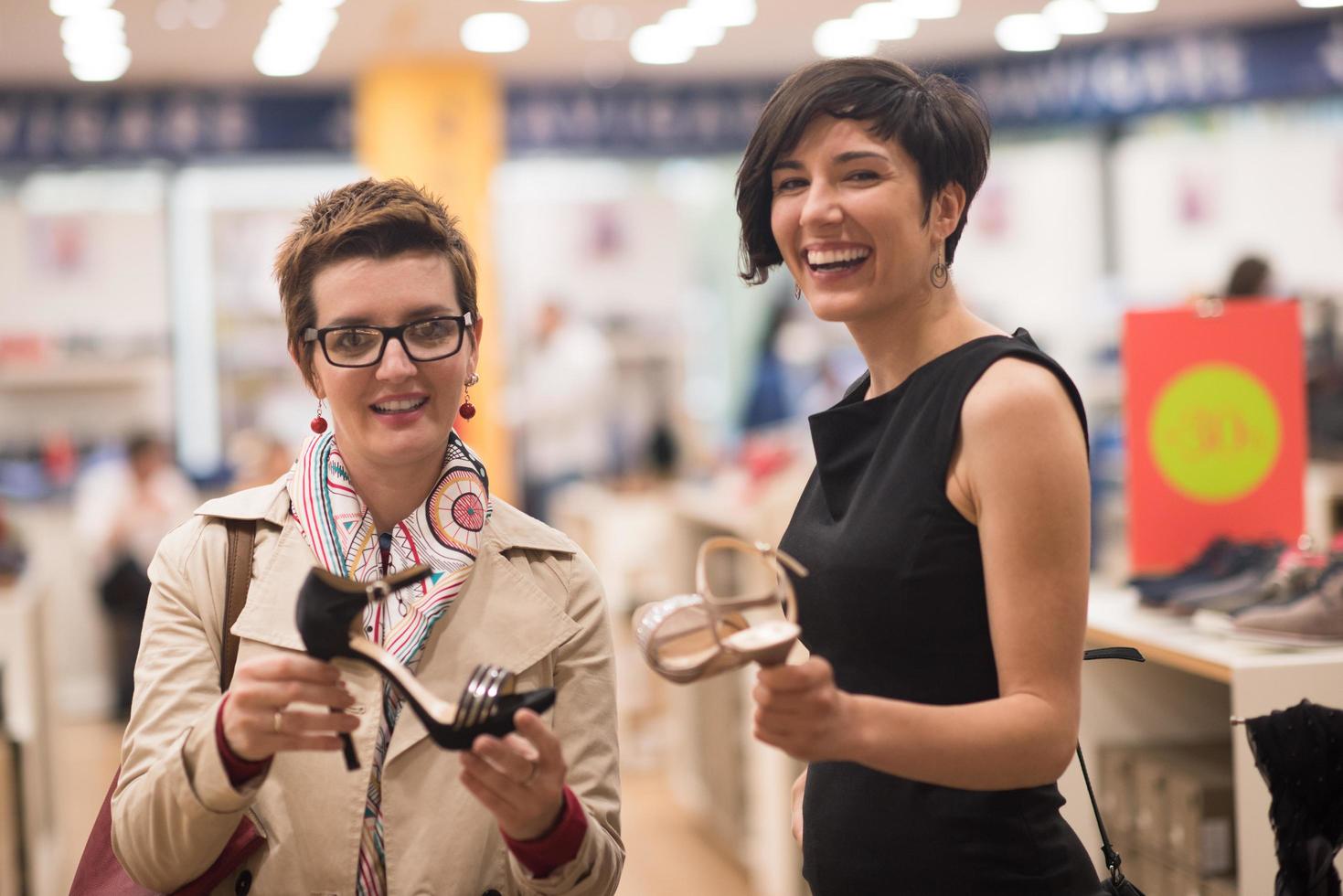 best friend shopping in big mall photo