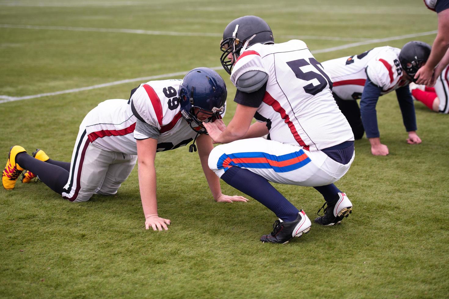 professional american football players training photo