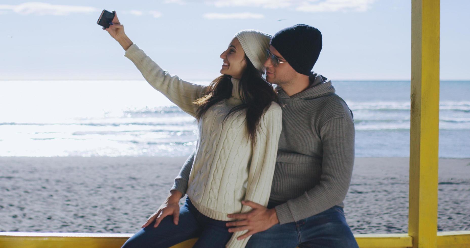 Gorgeous couple taking picture of herselfe photo