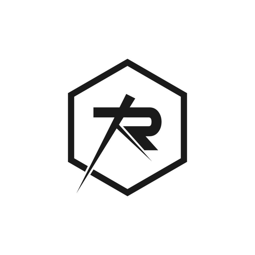 r logo monograma negro vector