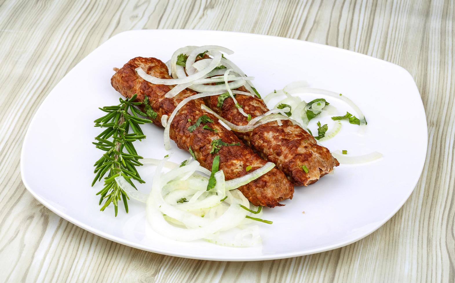 Kebab on plate photo