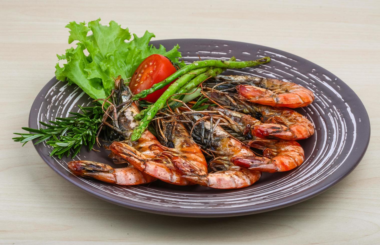 Grilled prawns dish photo