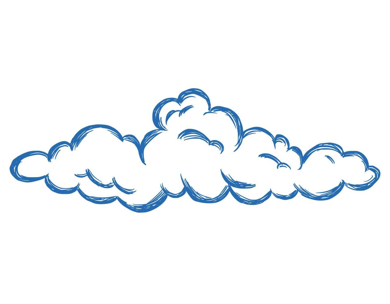 nube dibujada a mano. estilo de dibujo. vector