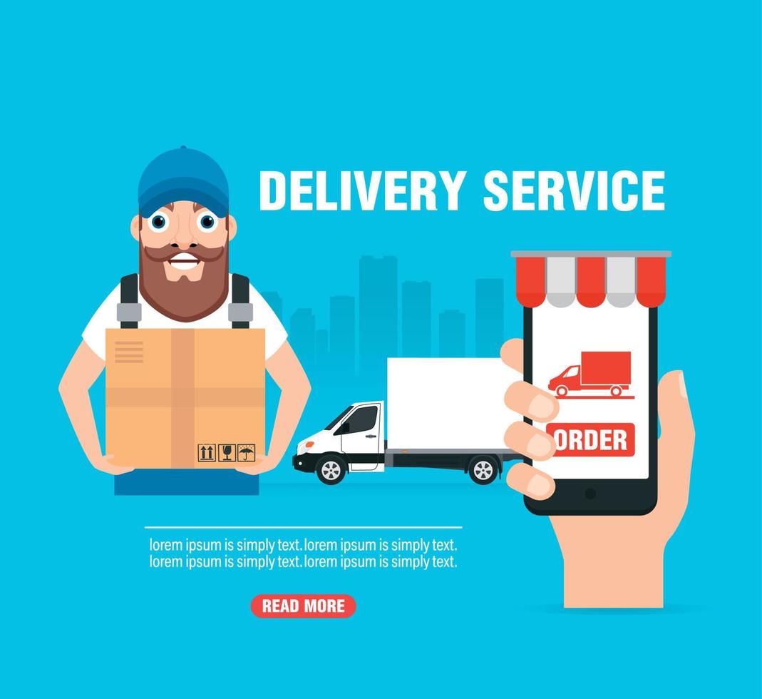 Delivery service concept design flat banner vector