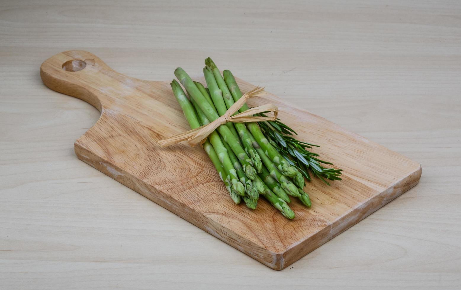 Raw asparagus dish photo