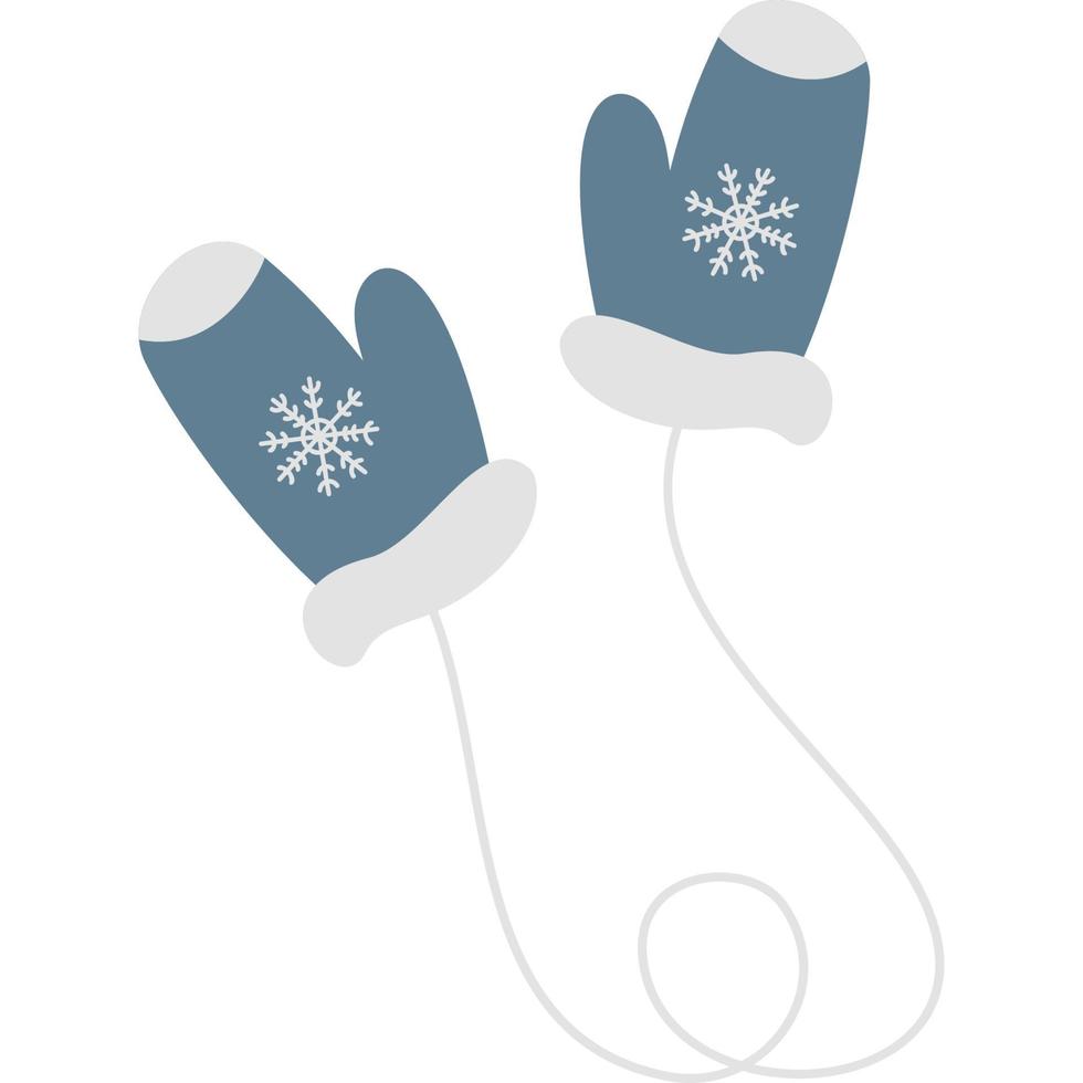 pair of gloves on rope. Winter clothes vector