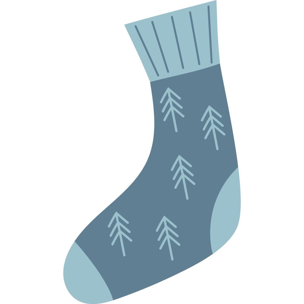 Knitted sock. Winter clothes vector
