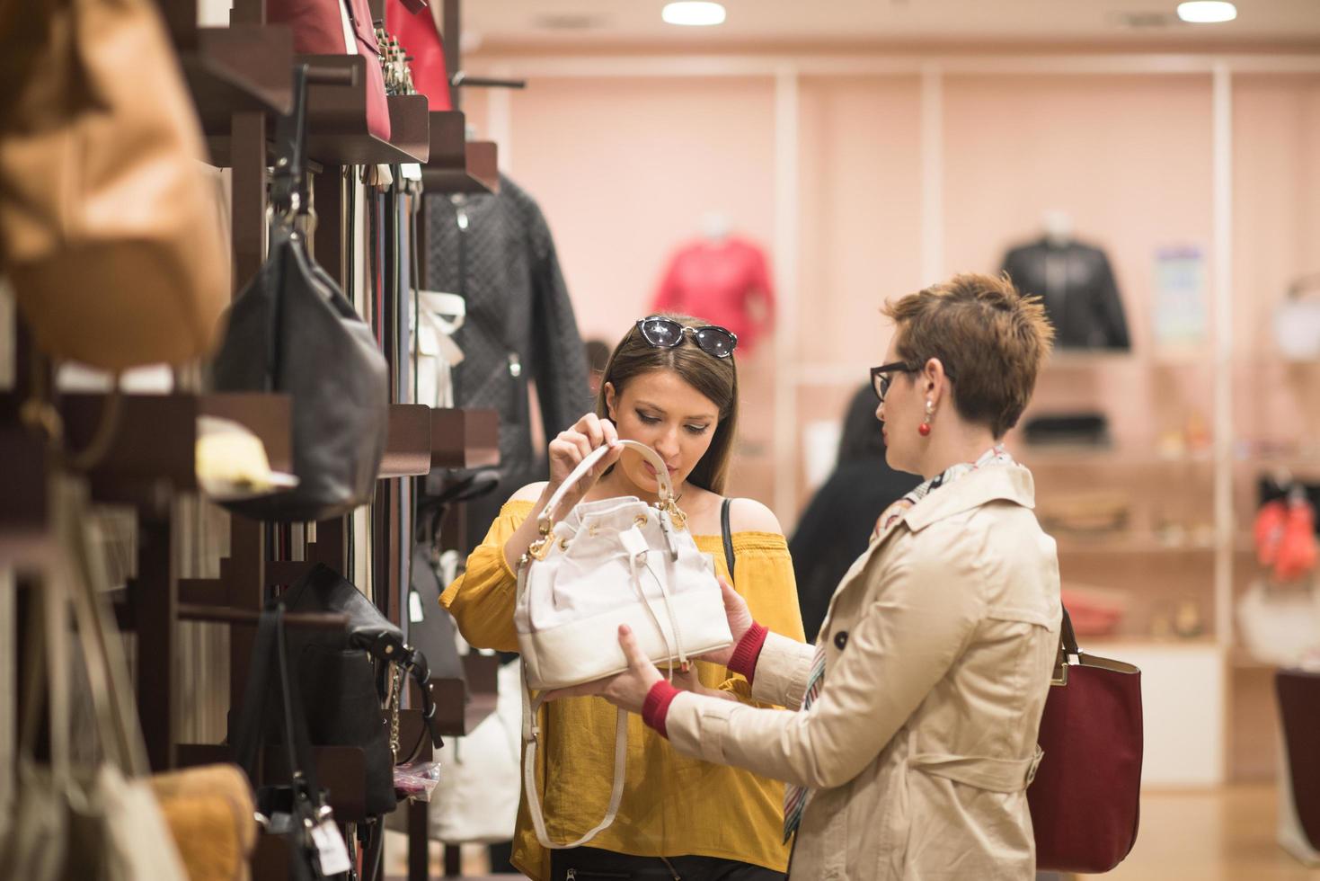 best friend shopping in big mall photo