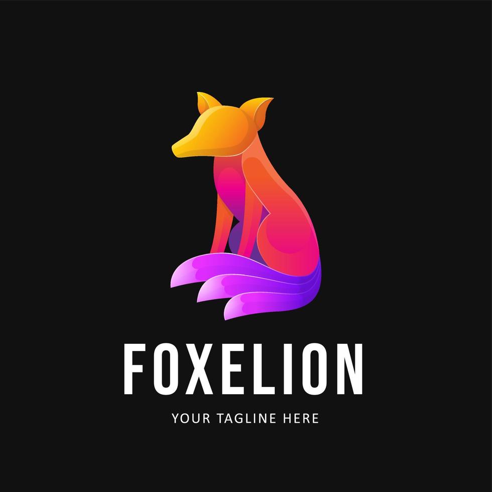 Colorful Fox Logo Design. Gradient Style Logo template vector