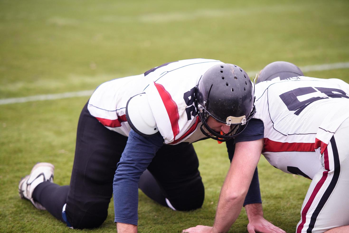 professional american football players training photo