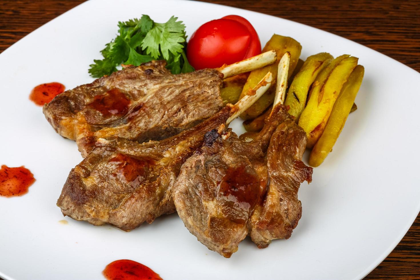 Lamb chops dish photo