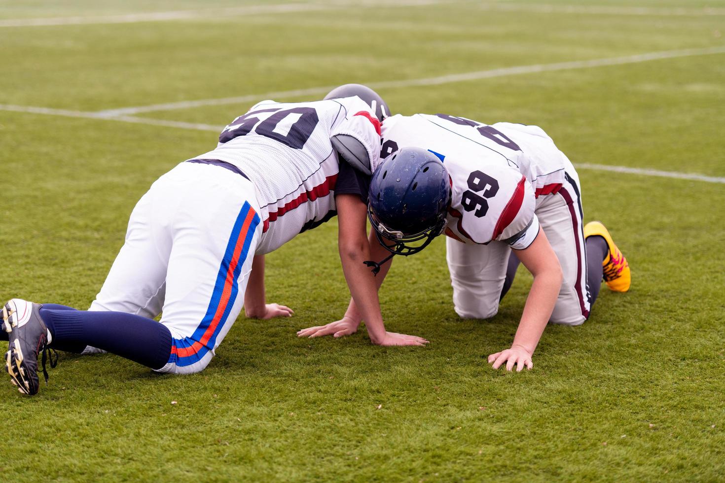 professional american football players training photo