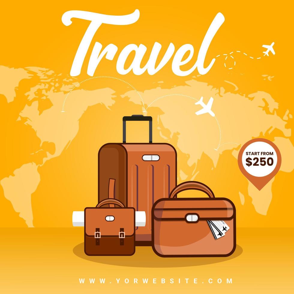 Flat travel background illustration vector