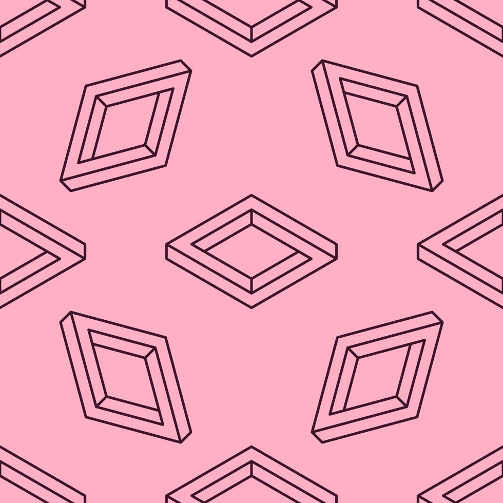 patrón vectorial sin costuras de triángulo de línea sobre fondo rosa para sitios web, textiles, envolturas, fondos de pantalla vector