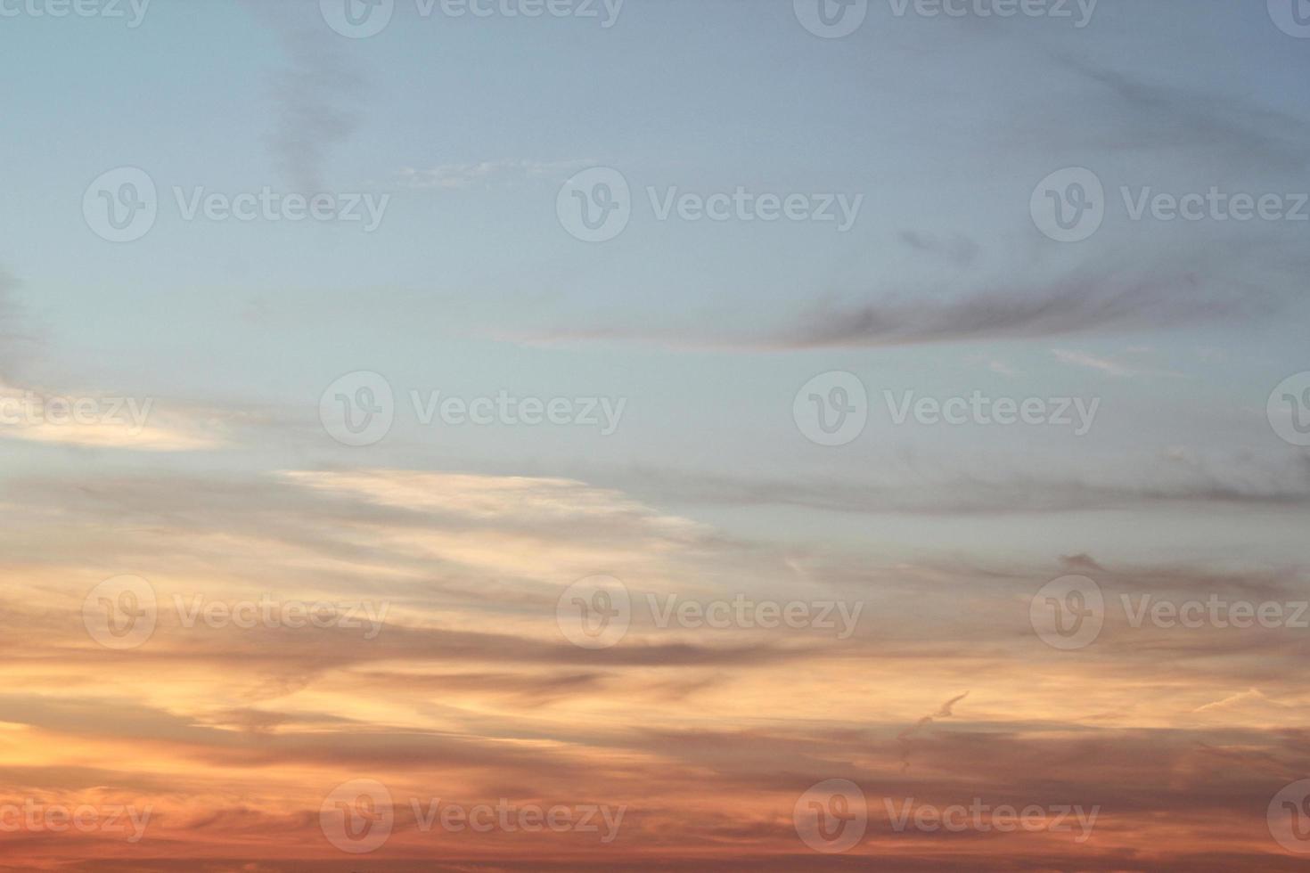 Colourful cloudy twilight beautiful sky cityscape sunset and morning sunrise. Dramatic evening night early morning view. Panoramic nature background concept. Copy space for text. World environment day photo