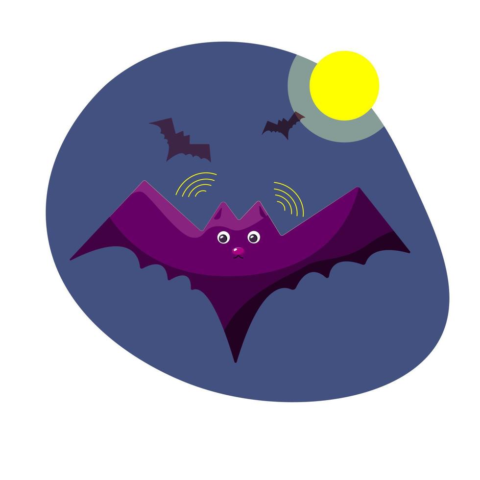 el murciélago lindo plano púrpura de halloween vector