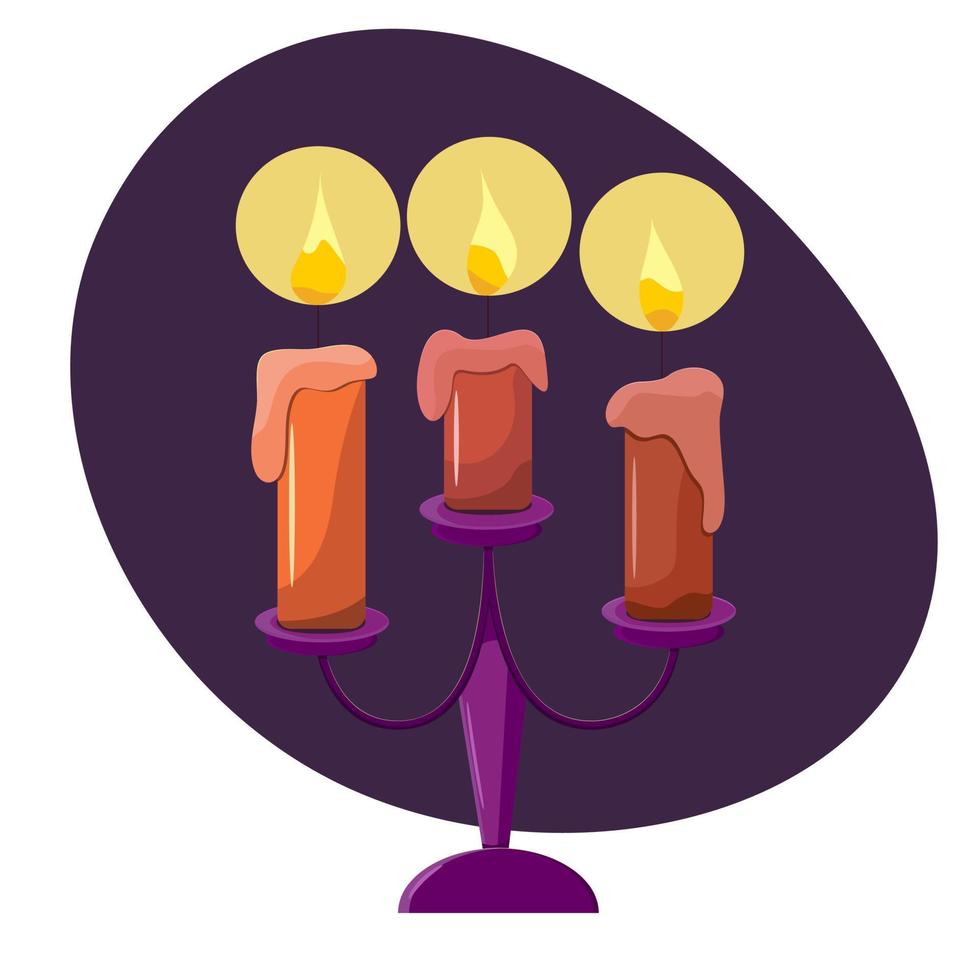 the three halloween orange flat candles vector