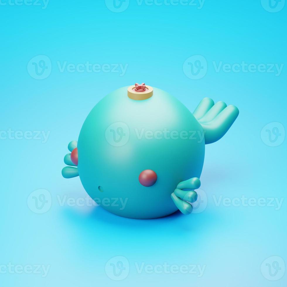 Juguetes de pez globo renderizados en 3d perfectos para proyectos de diseño foto