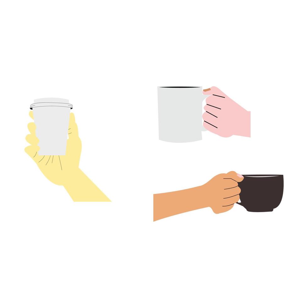 hand holding cups icon isolated on white background vector