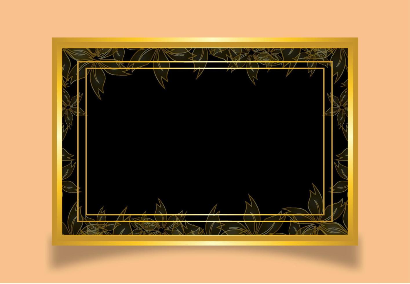 luxury golden frame with flower ornament vector