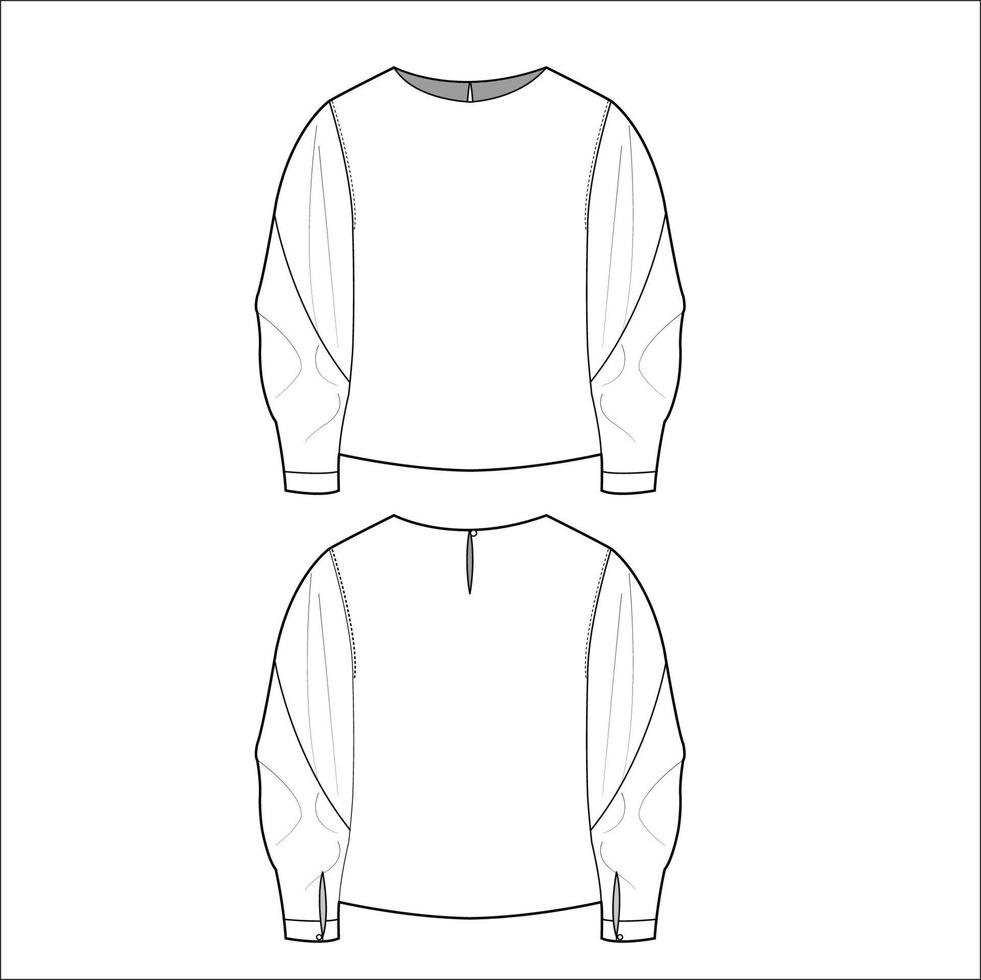 Ladies tops flat sketch vector