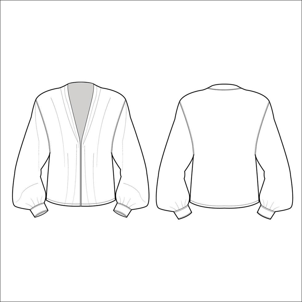 Ladies tops flat sketch vector