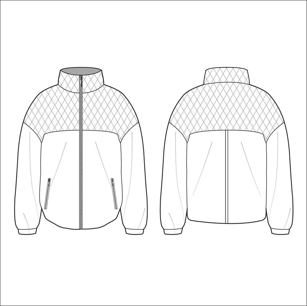 Women's jacket sketch template vector