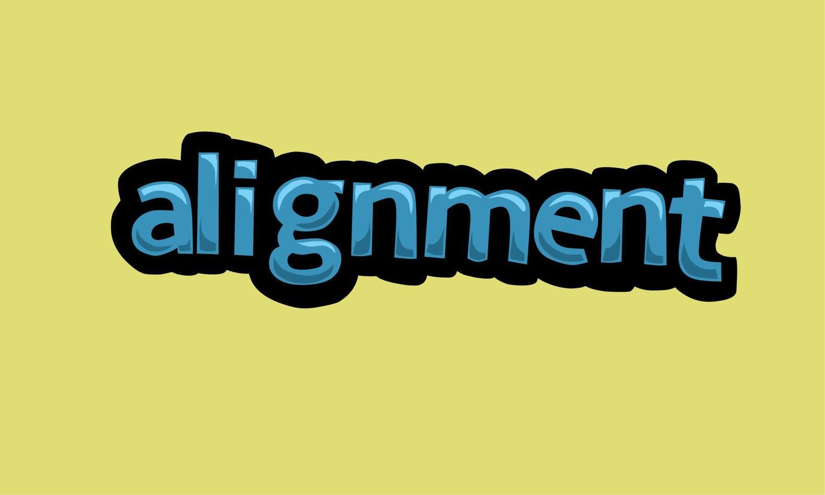 ALIGNMENT writing vector design on a yellow background