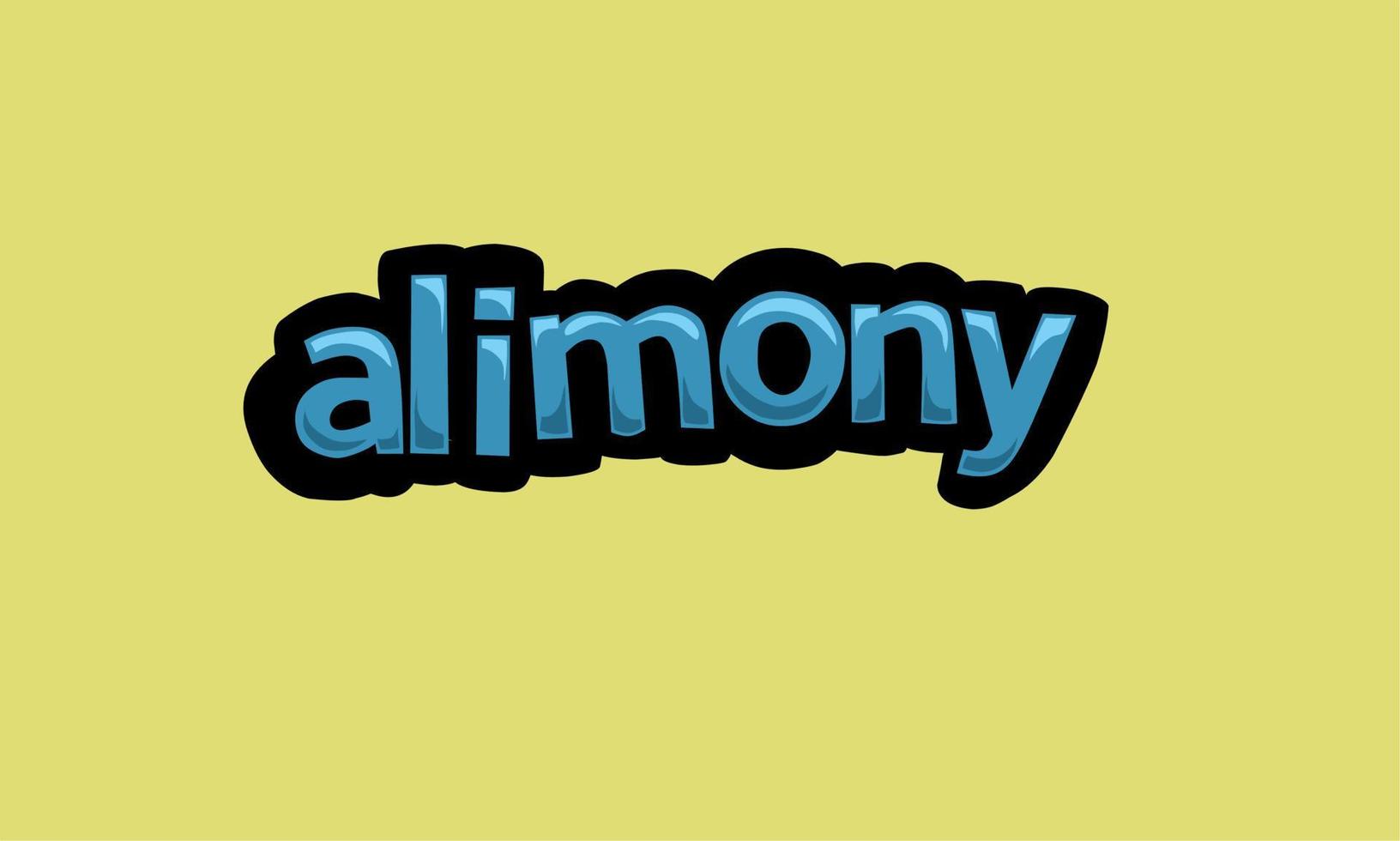 ALIMONY writing vector design on a yellow background