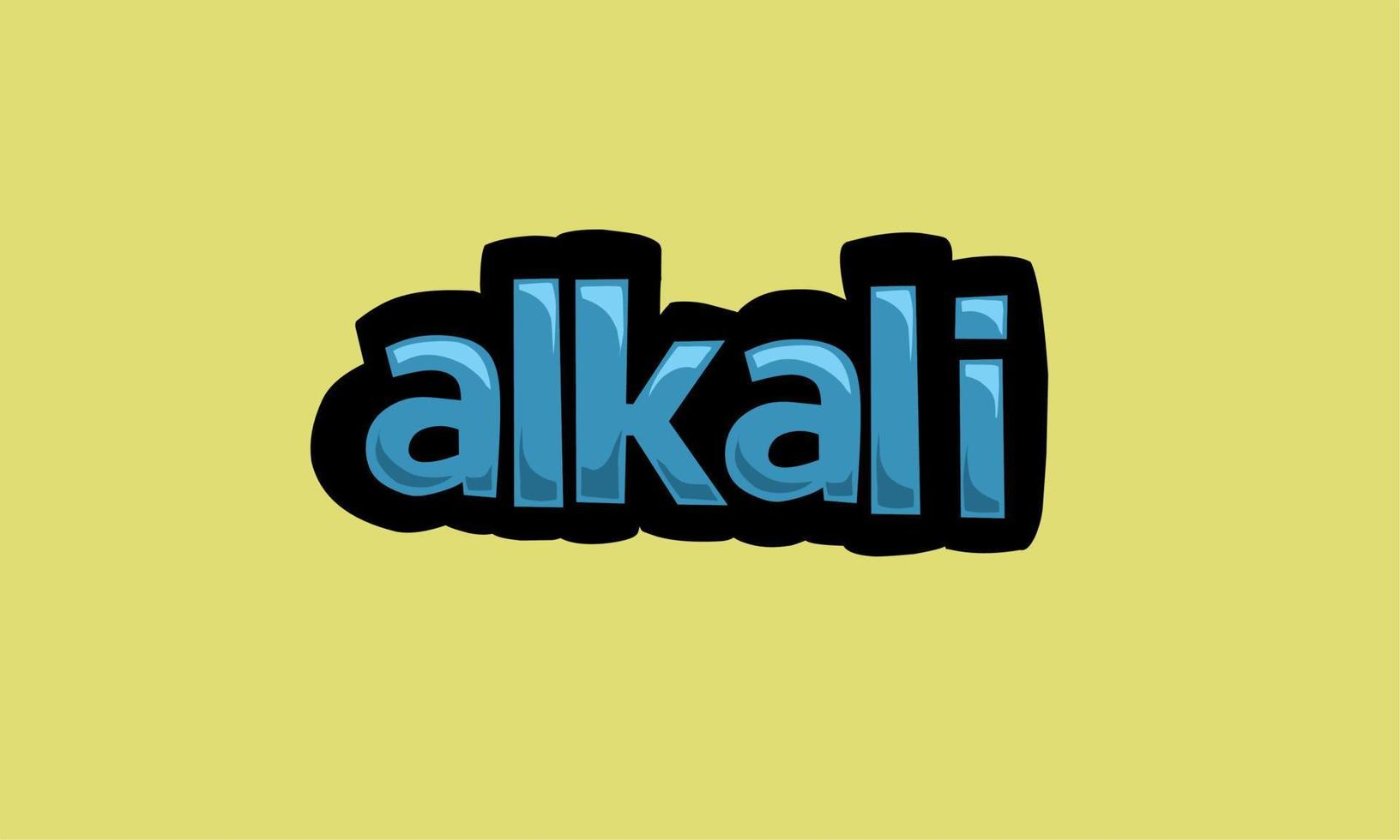 ALKALI writing vector design on a yellow background