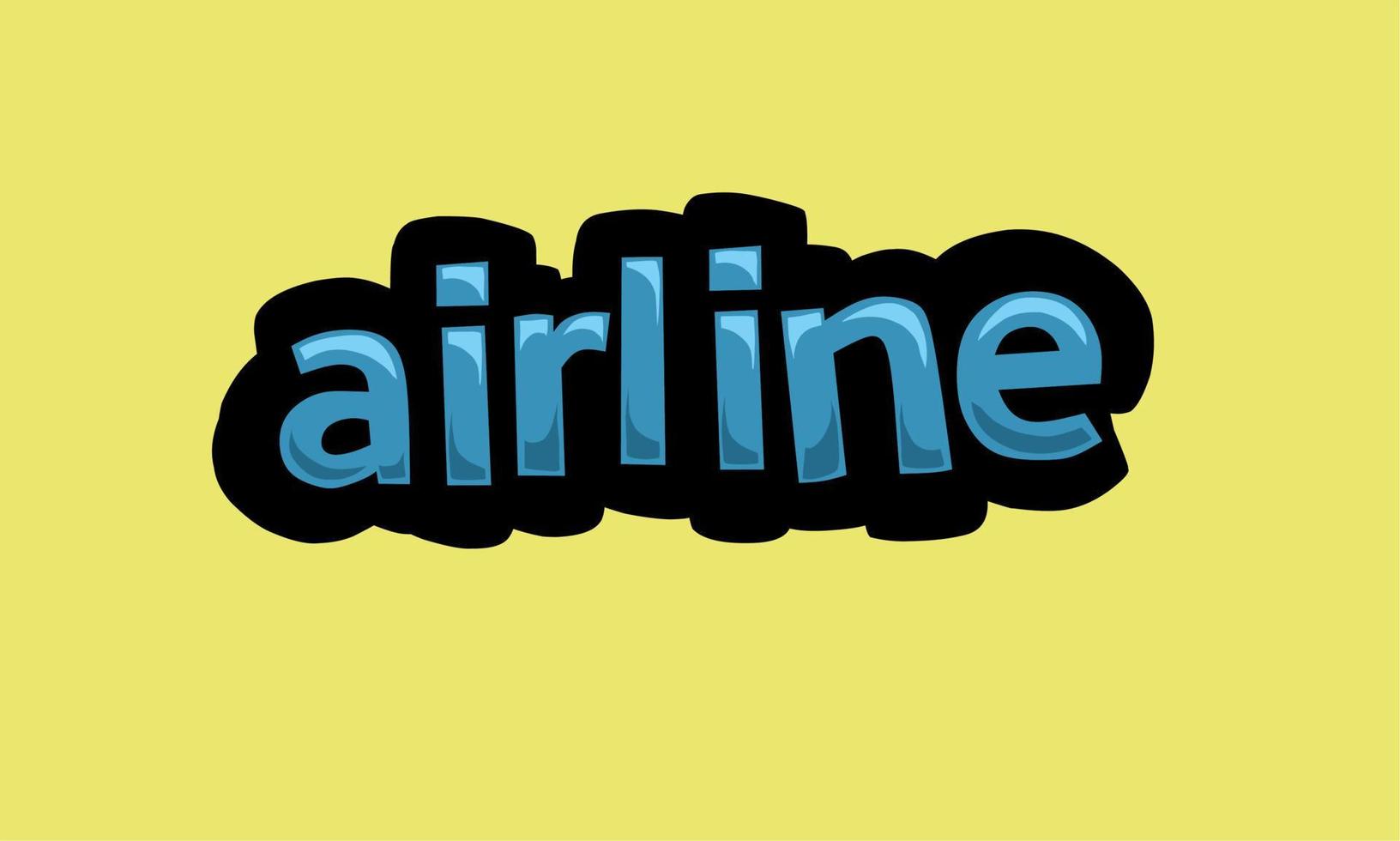 diseño de vector de escritura de aerolínea sobre un fondo amarillo