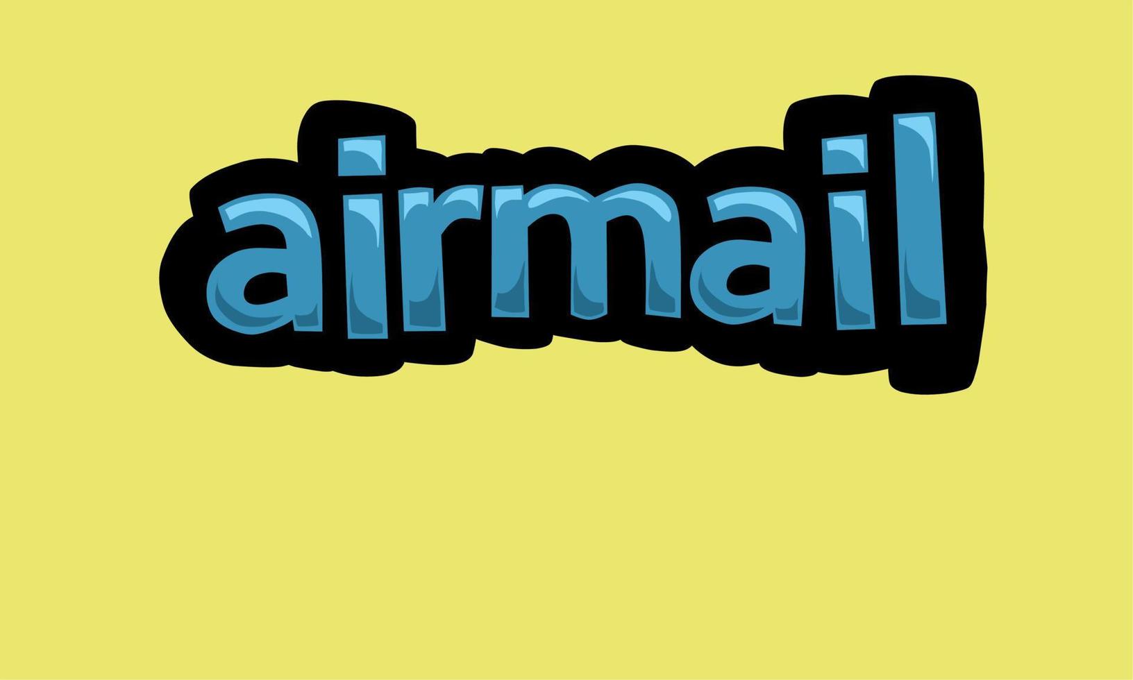 diseño de vector de escritura de correo aéreo sobre un fondo amarillo