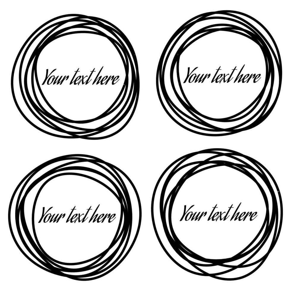 Set of black vector circles. Abstract vector banners. Design elements.