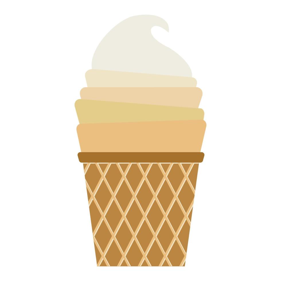 ilustración vectorial de helado. taza de gofres con helado. vector