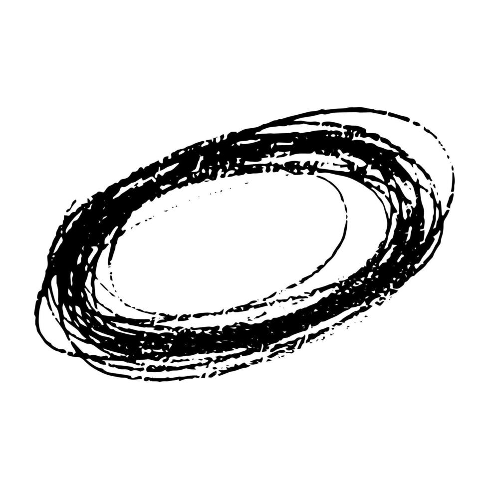 Hand drawn Pencil Scribble Ellipse Shape vector