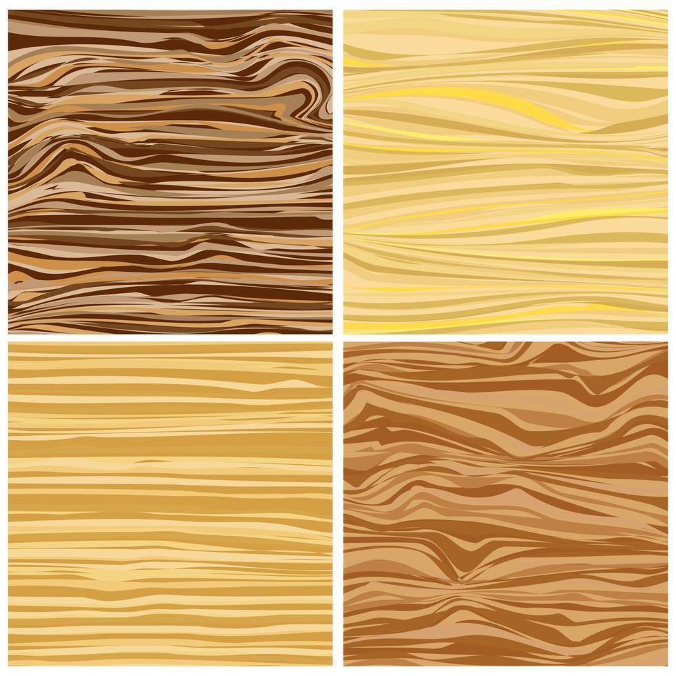 Set of four abstract wood texture in flat design. Vector illustration