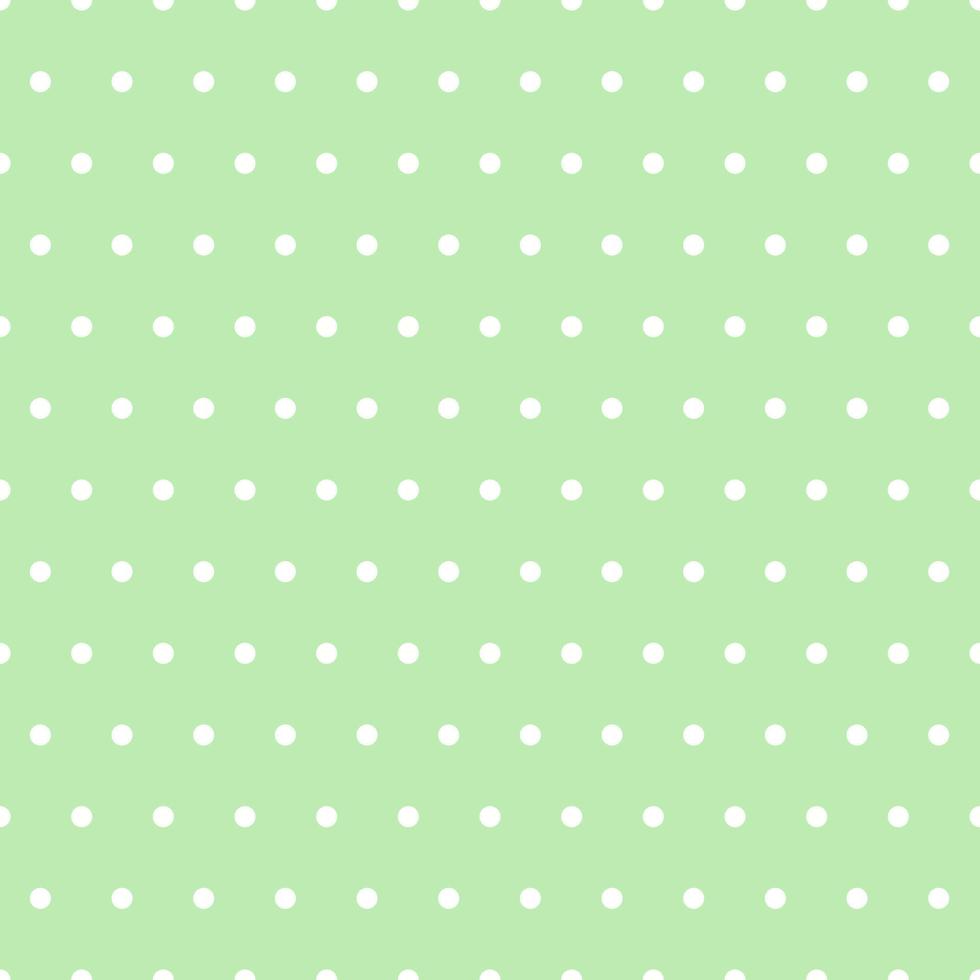 White dot with seamless pattern on green background. vector