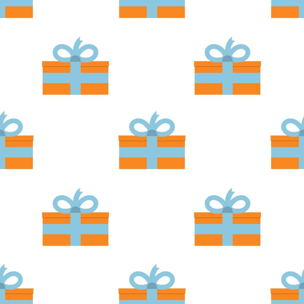 Seamless pattern with gift boxes on white background. Vector illustration