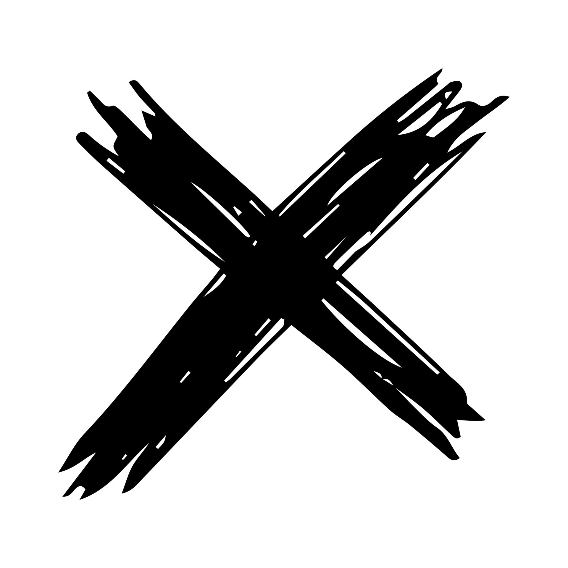 Hand drawn cross symbol. Black sketch cross symbol on white background ...